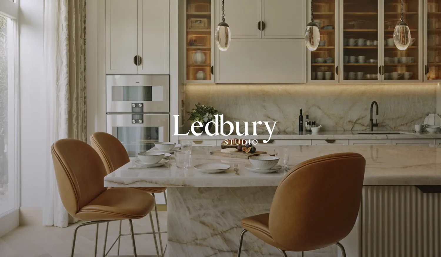 Homepage screenshot of Ledbury Studio website design